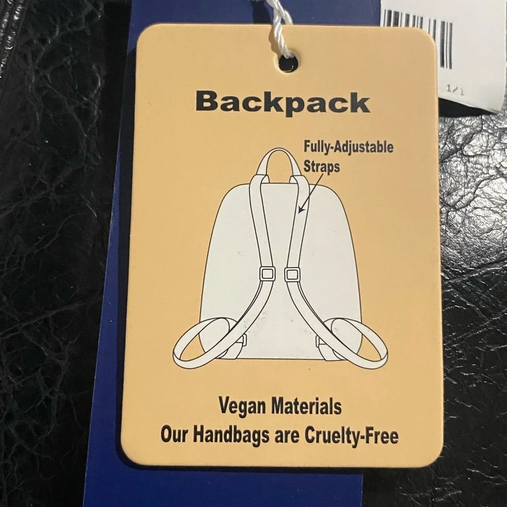 Black‎ Vegan Leather Men's Backpack